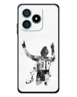 Чохол для Blackview Wave 9C з картинкою «Чорно-білий силует Мессі»