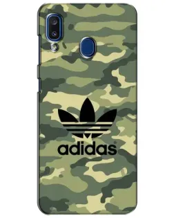 Чехол для Samsung Galaxy a20 2019 (A205F) с картинкой «Милитари стиль Adidas» Чехол для Samsung Galaxy a20 2019 (A205F) с картинкой «Милитари стиль Adidas»