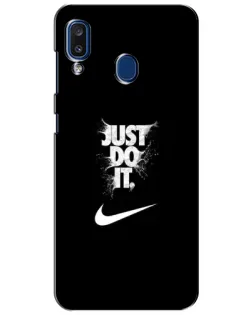 Чехол для Samsung Galaxy a20 2019 (A205F) с картинкой «Текстовый принт Nike»