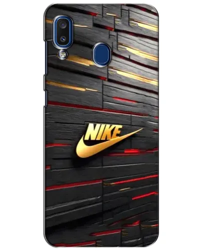 Чехол для Samsung Galaxy a20 2019 (A205F) с картинкой «Золотой Nike на металле»