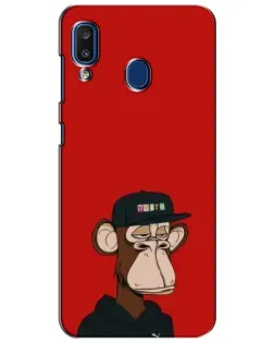 Чехол для Samsung Galaxy a20 2019 (A205F) с картинкой «Bored Ape — красный фон»