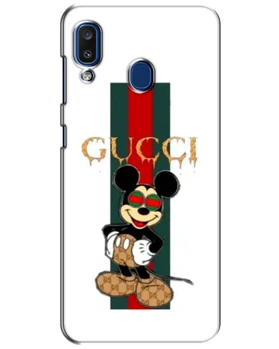 Чехол для Samsung Galaxy a20 2019 (A205F) с картинкой «Микки Маус Gucci — полосы»