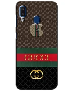 Чехол для Samsung Galaxy a20 2019 (A205F) с картинкой «Gucci — брендированный десерт» Чехол для Samsung Galaxy a20 2019 (A205F) с картинкой «Gucci — брендированный десерт»