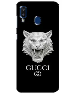 Чехол для Samsung Galaxy a20 2019 (A205F) с картинкой «Gucci — серебряный лев» Чехол для Samsung Galaxy a20 2019 (A205F) с картинкой «Gucci — серебряный лев»