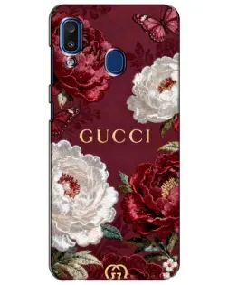 Чехол для Samsung Galaxy a20 2019 (A205F) с картинкой «Gucci — бордовые розы» Чехол для Samsung Galaxy a20 2019 (A205F) с картинкой «Gucci — бордовые розы»