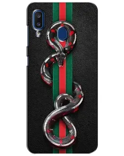 Чехол для Samsung Galaxy a20 2019 (A205F) с картинкой «Gucci — змея на полосе» Чехол для Samsung Galaxy a20 2019 (A205F) с картинкой «Gucci — змея на полосе»