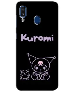 Чехол для Samsung Galaxy a20 2019 (A205F) с картинкой «Kuromi — черный минимализм» Чехол для Samsung Galaxy a20 2019 (A205F) с картинкой «Kuromi — черный минимализм»