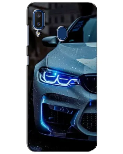 Чехол для Samsung Galaxy a20 2019 (A205F) с картинкой «Взгляд BMW с синими фарами»