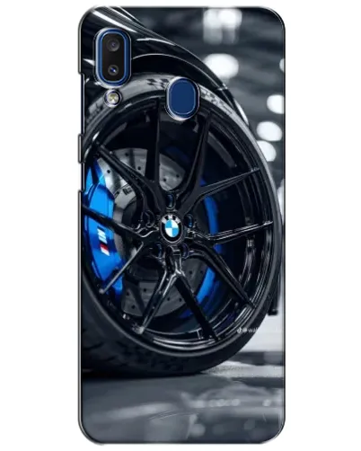 Чехол для Samsung Galaxy a20 2019 (A205F) с картинкой «Колесо BMW вблизи»