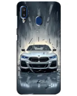 Чехол для Samsung Galaxy a20 2019 (A205F) с картинкой «BMW в свете фар» Чехол для Samsung Galaxy a20 2019 (A205F) с картинкой «BMW в свете фар»