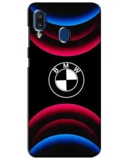 Чехол для Samsung Galaxy a20 2019 (A205F) с картинкой «Логотип BMW и неоновые дуги» Чехол для Samsung Galaxy a20 2019 (A205F) с картинкой «Логотип BMW и неоновые дуги»