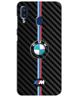 Чехол для Samsung Galaxy a20 2019 (A205F) с картинкой «Эмблема BMW и карбон» Чехол для Samsung Galaxy a20 2019 (A205F) с картинкой «Эмблема BMW и карбон»