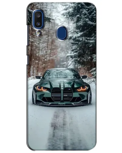 Чехол для Samsung Galaxy a20 2019 (A205F) с картинкой «BMW в зимнем лесу»