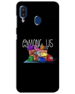 Чехол для Samsung Galaxy a20 2019 (A205F) с картинкой «Логотип Among Us» Чехол для Samsung Galaxy a20 2019 (A205F) с картинкой «Логотип Among Us»