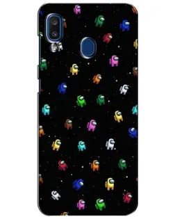 Чехол для Samsung Galaxy a20 2019 (A205F) с картинкой «Экипаж Among Us» Чехол для Samsung Galaxy a20 2019 (A205F) с картинкой «Экипаж Among Us»