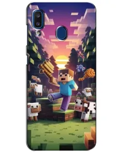 Чехол для Samsung Galaxy a20 2019 (A205F) с картинкой «Стив на ферме» Чехол для Samsung Galaxy a20 2019 (A205F) с картинкой «Стив на ферме»