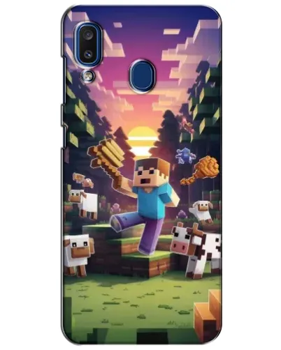Чехол для Samsung Galaxy a20 2019 (A205F) с картинкой «Стив на ферме»