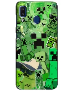 Чехол для Samsung Galaxy a20 2019 (A205F) с картинкой «Криперы Minecraft» Чехол для Samsung Galaxy a20 2019 (A205F) с картинкой «Криперы Minecraft»