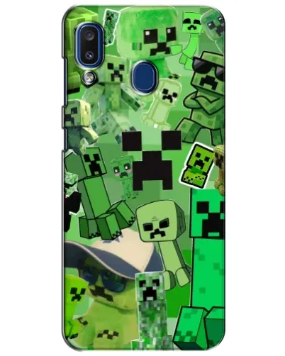 Чехол для Samsung Galaxy a20 2019 (A205F) с картинкой «Криперы Minecraft»