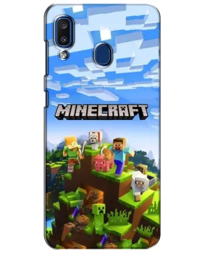 Чехол для Samsung Galaxy a20 2019 (A205F) с картинкой «Minecraft классический мир»