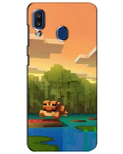 Чехол для Samsung Galaxy a20 2019 (A205F) с картинкой «Майнкрафт закат солнца»