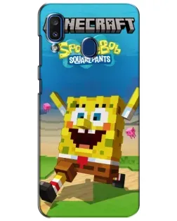Чехол для Samsung Galaxy a20 2019 (A205F) с картинкой «Губка Боб Minecraft»