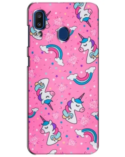 Чехол для Samsung Galaxy a20 2019 (A205F) с картинкой «Unicorn паттерн розовый»