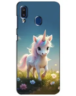 Чехол для Samsung Galaxy a20 2019 (A205F) с картинкой «Единорог на поляне»