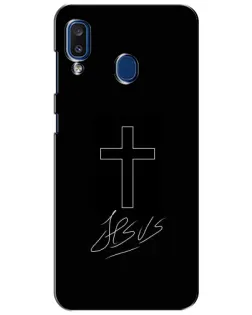 Чехол для Samsung Galaxy a20 2019 (A205F) с картинкой «Графический крест Jesus»
