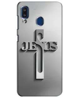 Чехол для Samsung Galaxy a20 2019 (A205F) с картинкой «Металлический крест Jesus»