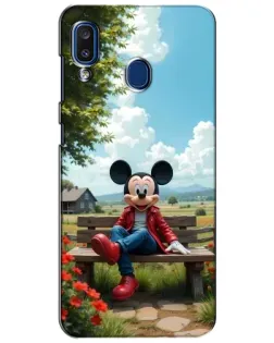 Чехол для Samsung Galaxy a20 2019 (A205F) с картинкой «Микки на скамейке»