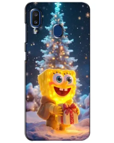 Чехол для Samsung Galaxy a20 2019 (A205F) с картинкой «Рождественский Спанч Боб»