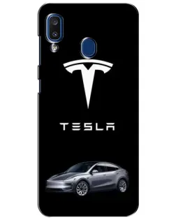 Чохол для Samsung Galaxy a20 2019 (A205F) з картинкою «Tesla Model Y»