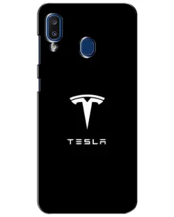 Чохол для Samsung Galaxy a20 2019 (A205F) з картинкою «Tesla White Logo»