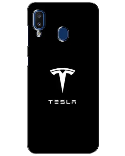 Чохол для Samsung Galaxy a20 2019 (A205F) з картинкою «Tesla White Logo»