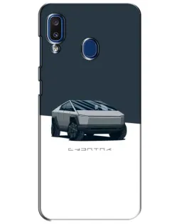 Чохол для Samsung Galaxy a20 2019 (A205F) з картинкою «Сріблястий Cybertruck Tesla»