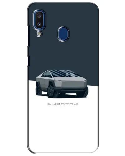 Чохол для Samsung Galaxy a20 2019 (A205F) з картинкою «Сріблястий Cybertruck Tesla»