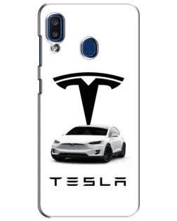 Чохол для Samsung Galaxy a20 2019 (A205F) з картинкою «Tesla White Style»