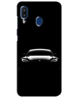 Чохол для Samsung Galaxy a20 2019 (A205F) з картинкою «Фари Tesla Night»
