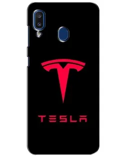 Чохол для Samsung Galaxy a20 2019 (A205F) з картинкою «Tesla Red Logo»