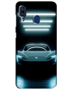 Чохол для Samsung Galaxy a20 2019 (A205F) з картинкою «Tesla в неоні»