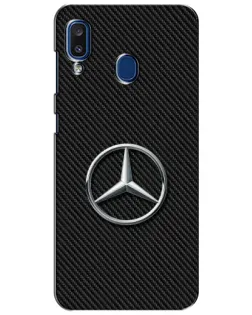 Чехол для Samsung Galaxy a20 2019 (A205F) с картинкой «Карбоновый Mercedes стиль» Чехол для Samsung Galaxy a20 2019 (A205F) с картинкой «Карбоновый Mercedes стиль»