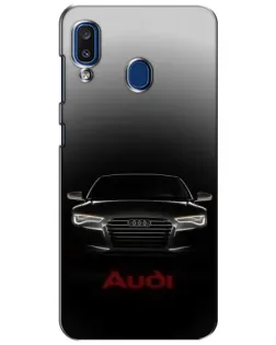 Чехол для Samsung Galaxy a20 2019 (A205F) с картинкой «Audi — градиентный контур» Чехол для Samsung Galaxy a20 2019 (A205F) с картинкой «Audi — градиентный контур»