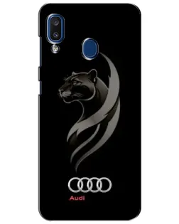 Чехол для Samsung Galaxy a20 2019 (A205F) с картинкой «Графика — пантера и Audi» Чехол для Samsung Galaxy a20 2019 (A205F) с картинкой «Графика — пантера и Audi»