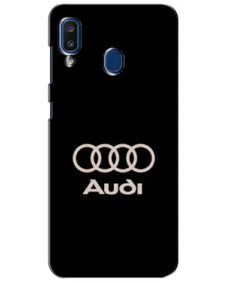 Чехол для Samsung Galaxy a20 2019 (A205F) с картинкой «Audi — золотой логотип» Чехол для Samsung Galaxy a20 2019 (A205F) с картинкой «Audi — золотой логотип»
