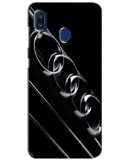 Чехол для Samsung Galaxy a20 2019 (A205F) с картинкой «Audi — абстрактные кольца» Чехол для Samsung Galaxy a20 2019 (A205F) с картинкой «Audi — абстрактные кольца»