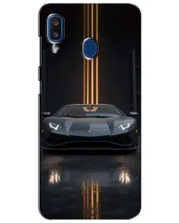 Чехол для Samsung Galaxy a20 2019 (A205F) с картинкой «Lamborghini золотые линии»