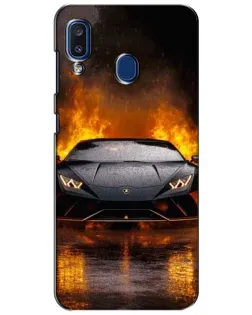 Чехол для Samsung Galaxy a20 2019 (A205F) с картинкой «Lamborghini в огне»