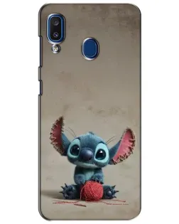 Чехол для Samsung Galaxy a20 2019 (A205F) с картинкой «Стич на коричневом фоне»