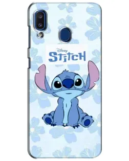 Чехол для Samsung Galaxy a20 2019 (A205F) с картинкой «Stitch среди цветов»